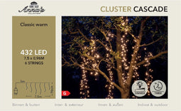 Anna's Collection Cascade clusterverlichting - 432 led lampjes - extra warm wit - 750 cm