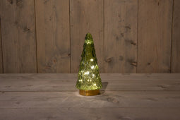 Anna's Collection - GLAZEN BOOM GROEN MET GOUDEN VOET 10.5X24.5CM 3...