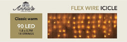 Anna's Collection Ijspegelverlichting -90 led lampjes - warm wit - 180 x 70 cm- lichtsnoer