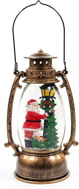 Anna's Collection - Lantern With Santa In Glitter Lighted Water Led...