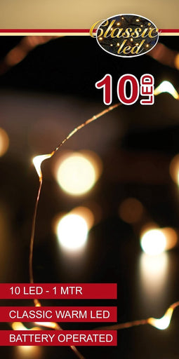 Anna's Collection Led Indoor Koperdraad Met 10 Lampjes - 1 Meter - 5 Draden