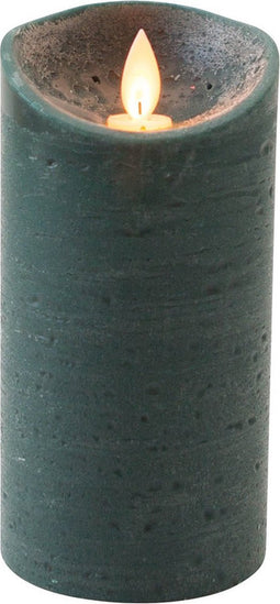 Anna's Collection Led kaars/stompkaars - antiek groen - H15 x D7,5 cm - wax - bewegende vlam