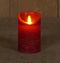 Anna's Collection Led kaars/stompkaars - bordeaux rood - H12,5 x D7,5 cm - wax - bewegende vlam