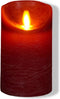 Anna's Collection Led kaars/stompkaars - bordeaux rood - H12,5 x D7,5 cm - wax - bewegende vlam
