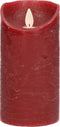 Anna's Collection Led kaars/stompkaars - bordeaux rood - H15 x D7,5 cm - wax - bewegende vlam