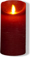 Anna's Collection Led kaars/stompkaars - bordeaux rood - H15 x D7,5 cm - wax - bewegende vlam