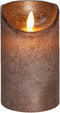 Anna's Collection Led kaars/stompkaars - brons - H12,5 x D7,5 cm - wax - bewegende vlam