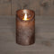 Anna's Collection Led kaars/stompkaars - brons - H12,5 x D7,5 cm - wax - bewegende vlam