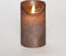 Anna's Collection Led kaars/stompkaars - brons - H12,5 x D7,5 cm - wax - bewegende vlam