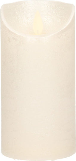 Anna's Collection Led kaars/stompkaars - creme/parel wit - H15 x D7,5 cm - wax - bewegende vlam