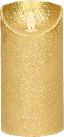 Anna's Collection Led kaars/stompkaars - goud - H15 x D7,5 cm - wax - bewegende vlam