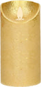 Anna's Collection Led kaars/stompkaars - goud - H15 x D7,5 cm - wax - bewegende vlam