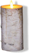 Anna's Collection Led kaars/stompkaars - houtlook - naturel - H15 x D7,5 cm - wax - bewegende vlam