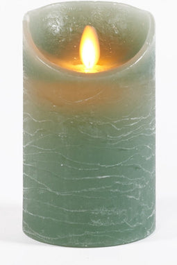 Anna's Collection Led kaars/stompkaars - jade groen - H12,5 x D7,5 cm - wax - bewegende vlam
