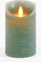 Anna's Collection Led kaars/stompkaars - jade groen - H12,5 x D7,5 cm - wax - bewegende vlam