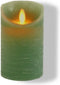 Anna's Collection Led kaars/stompkaars - jade groen - H12,5 x D7,5 cm - wax - bewegende vlam