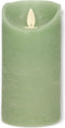 Anna's Collection Led kaars/stompkaars - jade groen - H12,5 x D7,5 cm - wax - bewegende vlam