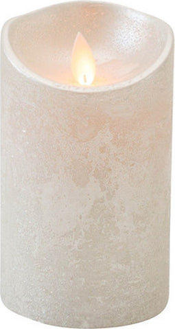 Anna's Collection Led kaars/stompkaars - zilver - H12,5 x D7,5 cm - wax - bewegende vlam