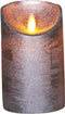 Anna's Collection Led kaars/stompkaars - zilver - H12,5 x D7,5 cm - wax - bewegende vlam