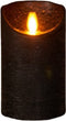 Anna's Collection Led kaars/stompkaars - zwart - H12,5 x D7,5 cm - wax - bewegende vlam