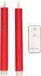 Anna's Collection LED Kaarsen - 2 ST - dinerkaarsen - rood - afstandsbediening - 23 cm