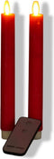 Anna's Collection LED Kaarsen - 2 ST - dinerkaarsen - rood - afstandsbediening - 23 cm