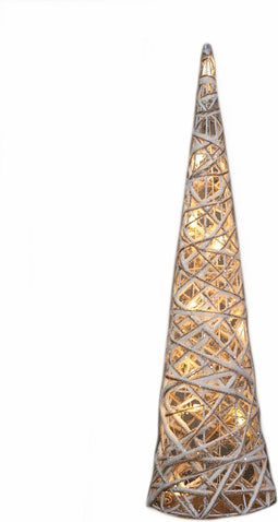 Anna's Collection LED kegel kerstboom lamp - H60 cm - 15 led lampjes - warm wit - kerstverlichting