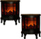 Anna's Collection LED sfeerhaard - zwart - L30 x B16 x H35 cm - open haard - verlichting