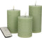 Anna's Collection LED Stompkaarsen met afstandsbediening - 3x - jade groen - 10/12.5/15 cm