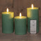 Anna's Collection LED Stompkaarsen met afstandsbediening - 3x - jade groen - 10/12.5/15 cm