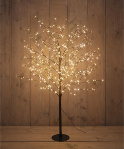 Anna's Collection Lichtboom - zwart - 120 cm - metaal - 600 leds - warm wit - kerstboom