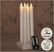 Anna's Collection Oplaadbare LED dinerkaarsen - 4x - wit - 23,5 cm - afstandsbediening - oplaadstation
