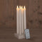 Anna's Collection Oplaadbare LED dinerkaarsen - 4x - wit - 23,5 cm - afstandsbediening - oplaadstation