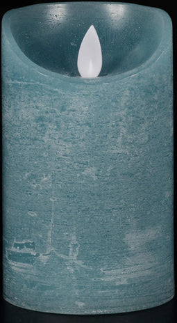 Anna's Collection - Rustic Wax Candle Moving Flame 7,5X12,5Cm Denim...