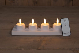 Anna's Collection - Set 4 St 3D Wick Inductive Rechargeable White T...
