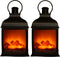 Anna's Collection Sfeerhaard-open haard - zwart - met LED - 15x12x23 cm
