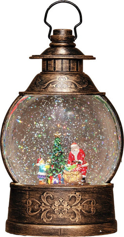 Anna's Collection Sneeuwbol/snowglobe lantaarn - 27 x 16 cm - met LED verlichting