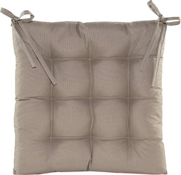 Anna's collection Stoelkussen gewatteerd - taupe - 38 x 38 cm - binnen/buiten