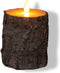 Anna's Collection Stompkaars - LED - berkenhout bruin - H10 cm - bewegende vlam - kaars