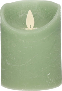 Anna's Collection Stompkaars - LED - jade groen - H10 cm - bewegende vlam - kaars