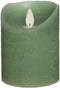 Anna's Collection Stompkaars - LED - jade groen - H10 cm - bewegende vlam - kaars