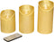 Anna's Collection Stompkaarsen - 3x st - goud - LED kaarsen - afstandsbediening