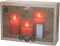 Anna's Collection Stompkaarsen - 3x st - rood - LED kaarsen - afstandsbediening