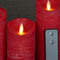 Anna's Collection Stompkaarsen - 3x st - rood - LED kaarsen - afstandsbediening