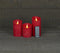 Anna's Collection Stompkaarsen - 3x st - rood - LED kaarsen - afstandsbediening