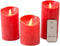 Anna's Collection Stompkaarsen - 3x st - rood - LED kaarsen - afstandsbediening