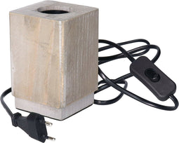 Anna's Collection Tafellamp Hout - grijsbruin - 8 x 8 x 12 cm - Leeslampje - Designlamp