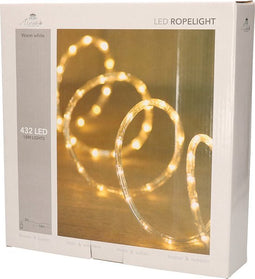 Anna's Collection Kerstverlichting lichtslang - 432 led lampjes - warm wit - 18 m - transparant - slangverlichting