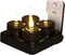 Anna's Collection Oplaadbare LED theelichtjes - 4x st - zwart - H5 cm - met oplaadstation
