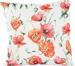 Anna's Collection Sierkussen voor binnen en buiten - bloemenprint - wit - 45 x 45 cm - tuinkussen